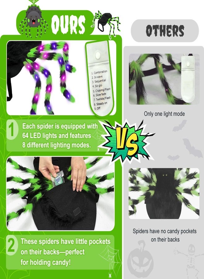 OurWarm Large Dog Halloween Costumes, Furry Funny Dog Spider Costume with 64 LED Purple Lights, Halloween Costumes for Large Dogs Pets Party Outfits Contest Clothes Cosplay Decor - Image 5